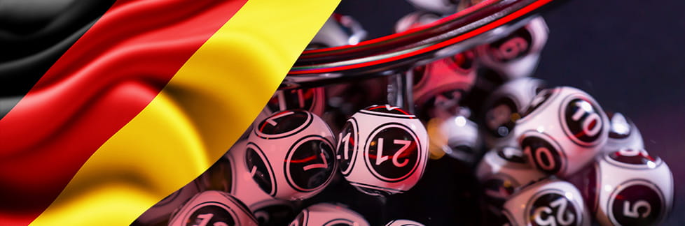 Lottokugeln mit der deutschen Flagge